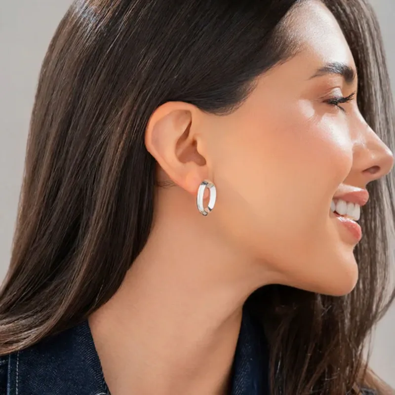 Aretes Maxi Ovalo Plata