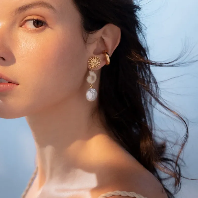 Aretes Sol Perla