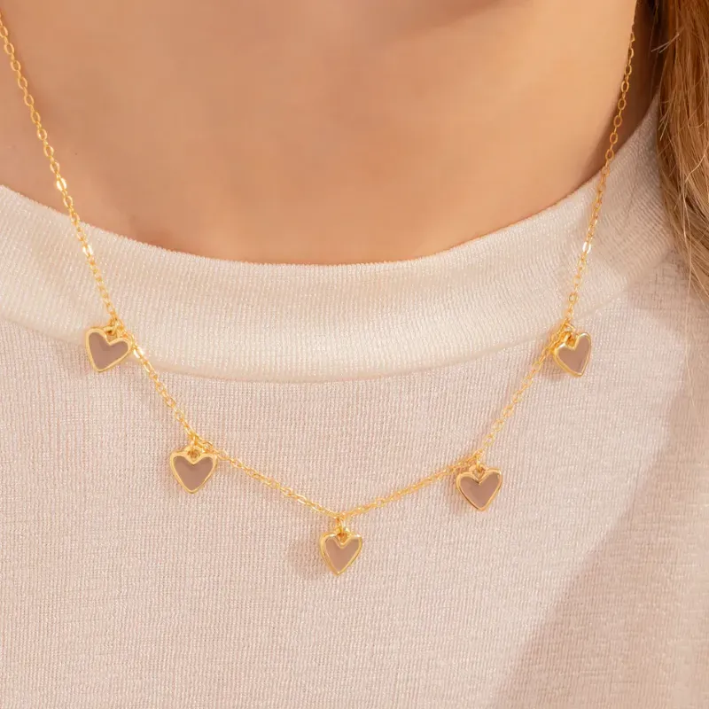 Cadena Multi Corazones + Aretes