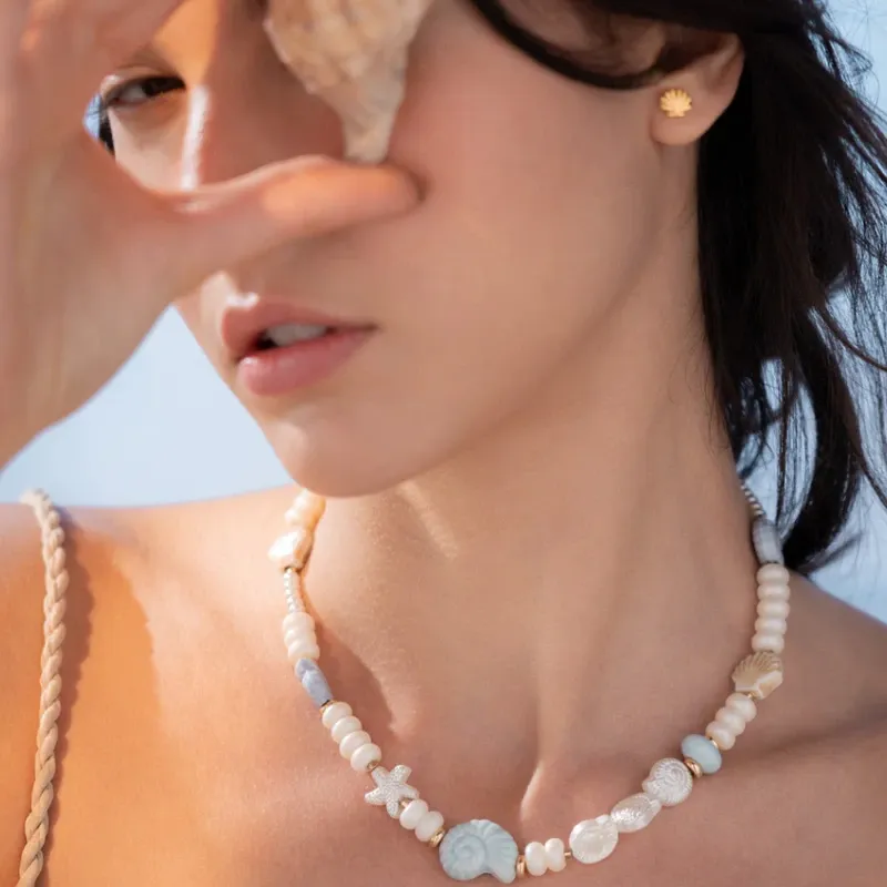 Collar Caracoles + Aretes