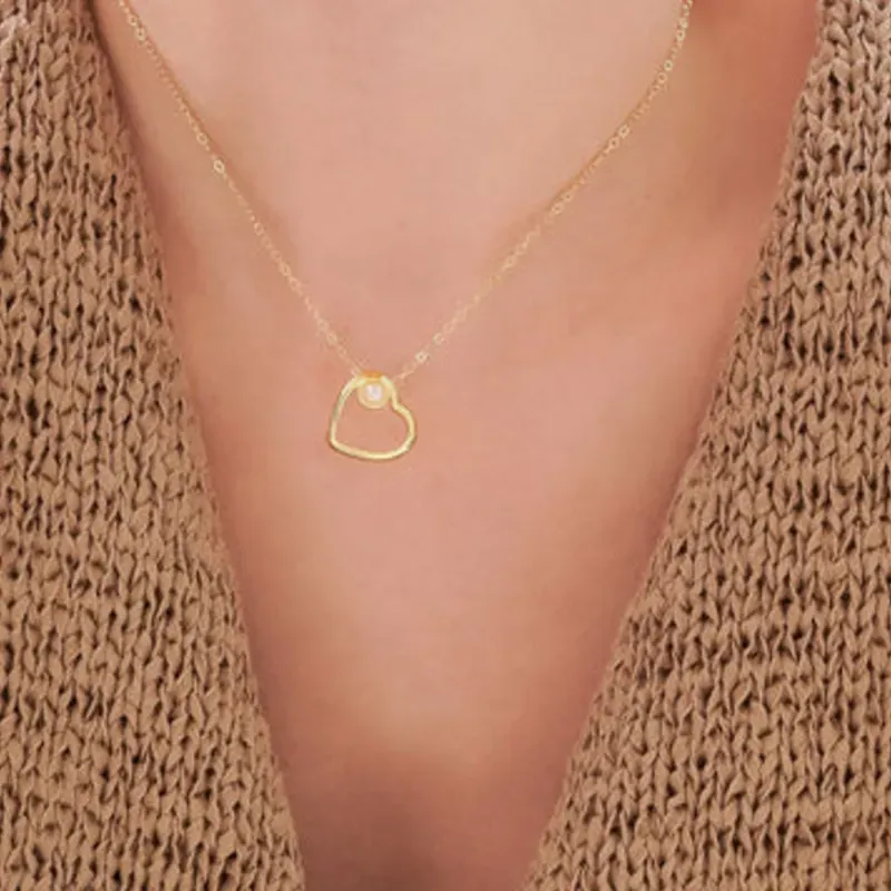 Collar Corazón Perla