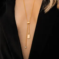 Collar Corbatín Cristal + Aretes