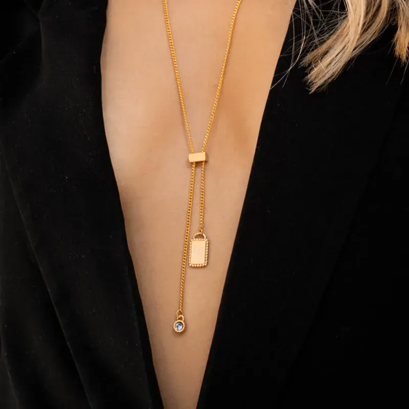 Collar Corbatín Cristal + Aretes