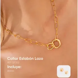 Collar Eslabón Lazo + Aretes