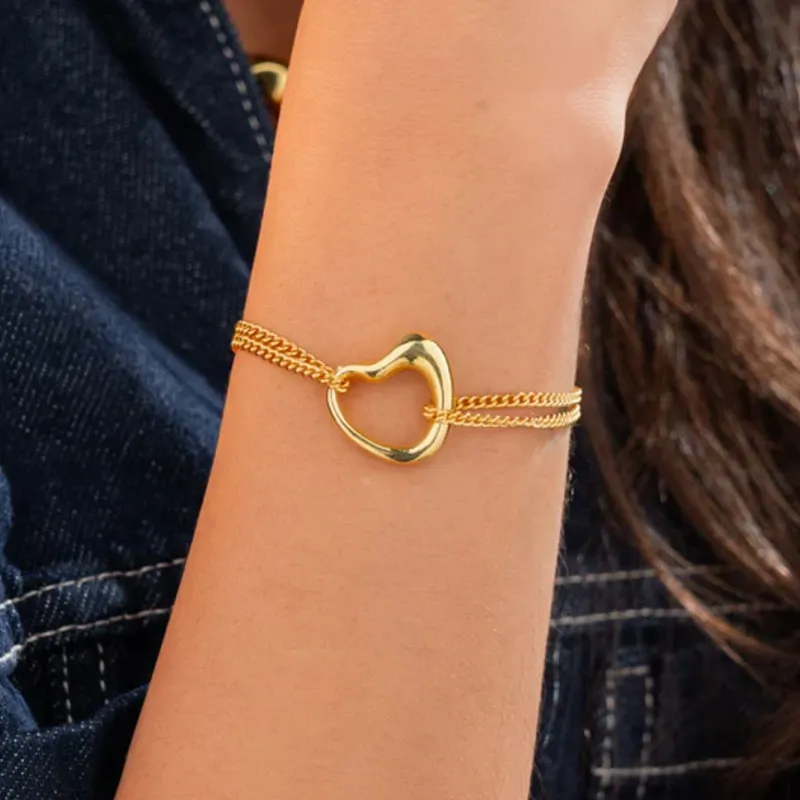 Pulsera + Aretes Corazón Amorfo