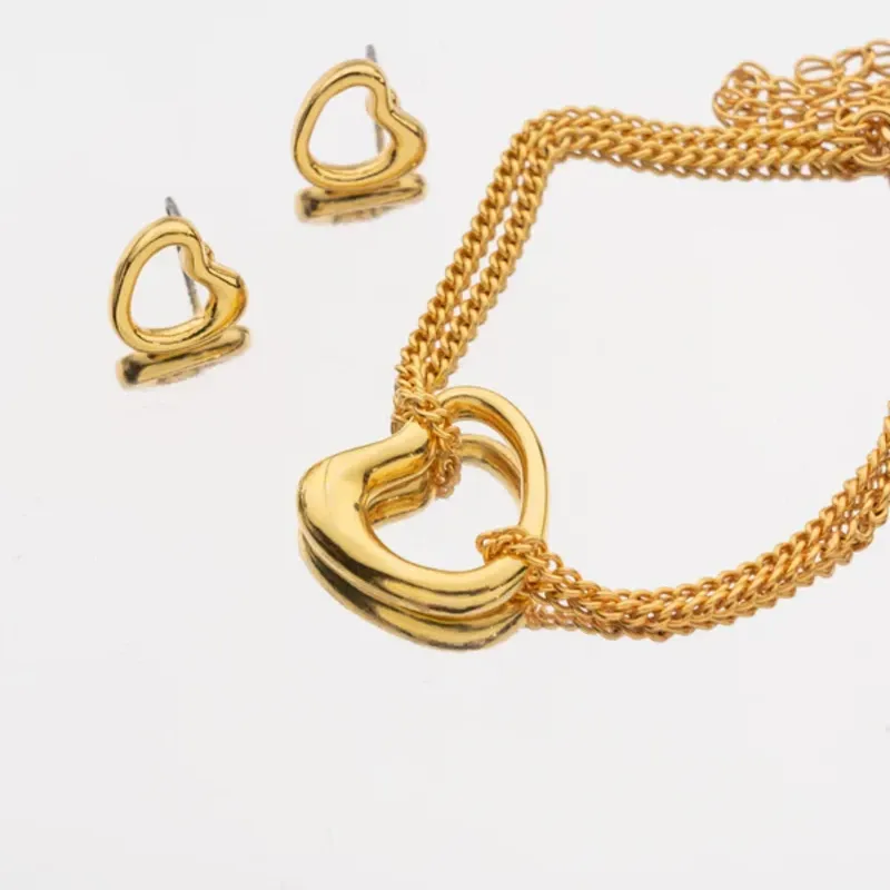 Pulsera + Aretes Corazón Amorfo