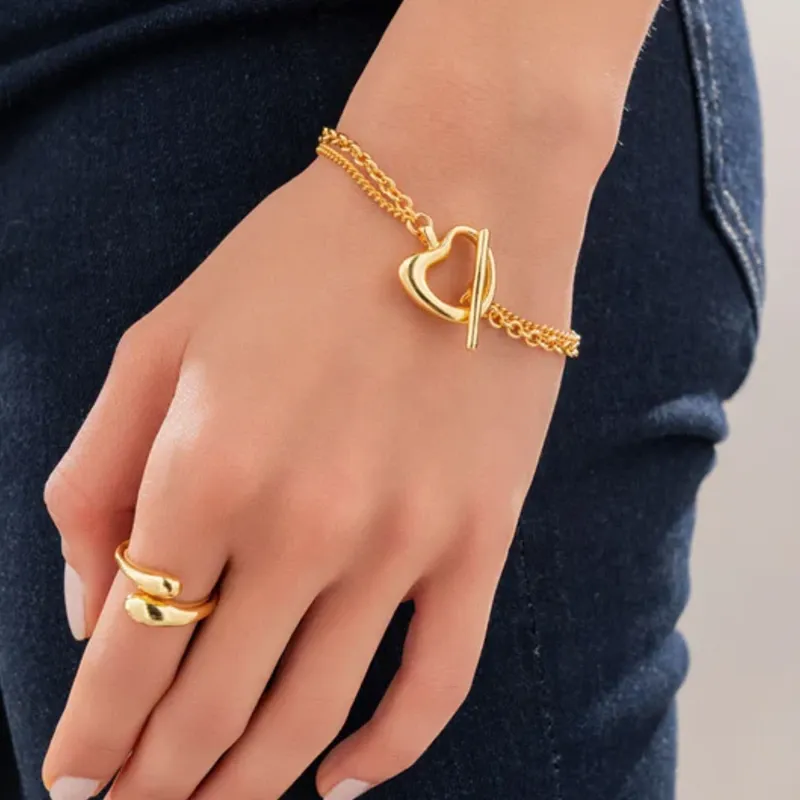 Pulsera Broche Corazón Amorfo