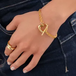 Pulsera Broche Corazón Amorfo