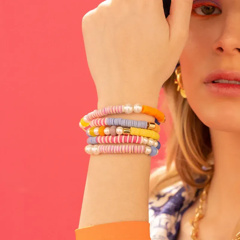 Pulsera Enrollable Perlas y Piedras