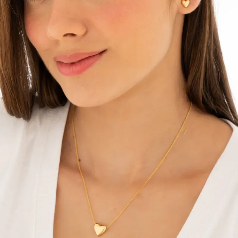 Set Collar + Aretes Corazón By Jose y Cami
