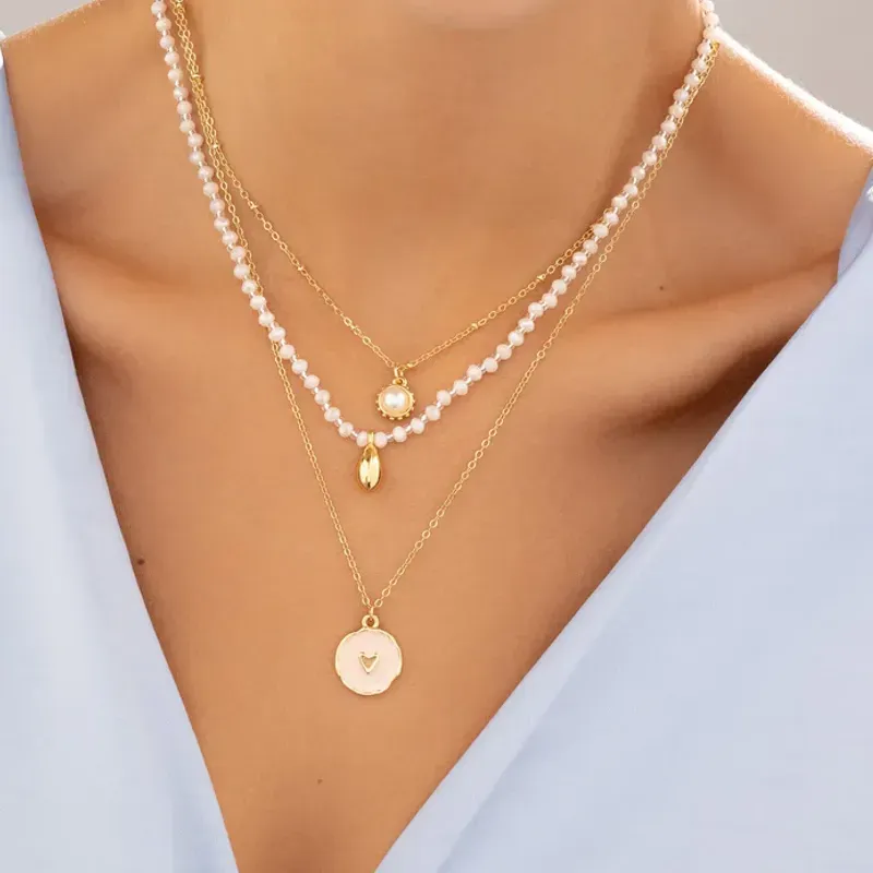 Set Collar Perla y Gota + Aretes