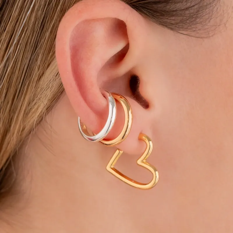 Set Earcuff x2 oro y plata