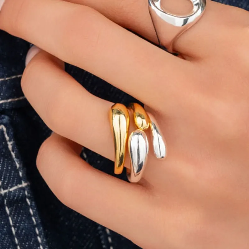 Set x 2 Anillos Oro y Plata