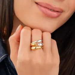 Set x 2 Anillos Oro y Plata