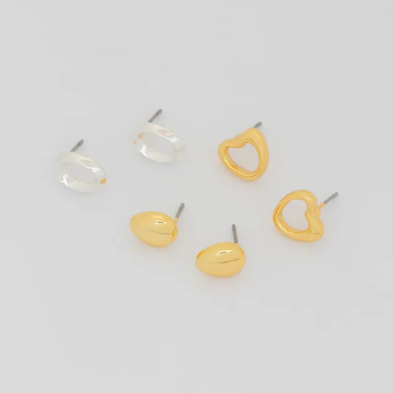 Set x 3 Aretes Ovalos y Corazon