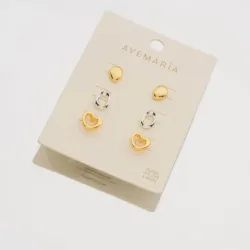 Set x 3 Aretes Ovalos y Corazon