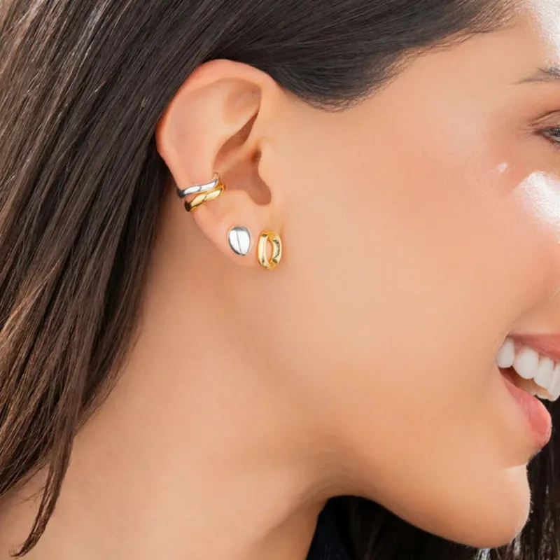 Set x 4 Aretes Ovalo Mix Metales