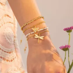 Set x 5 Pulseras Libelula y Abeja