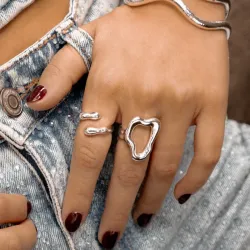 Set X2 Anillos Silueta Amorfa By Issa Vásquez Silver