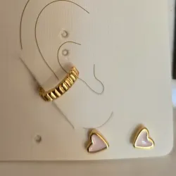 Set X2 Aretes Corazón Textura