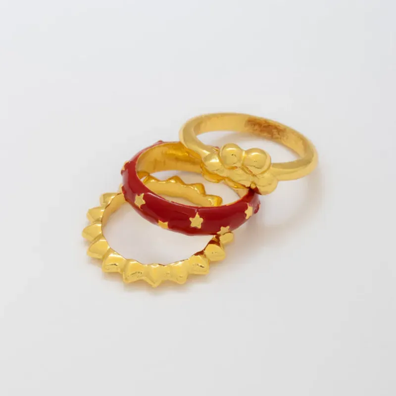 Set X3 Anillos Estrella Nube