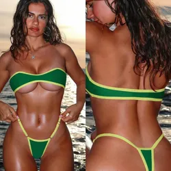 Bikini color verde y amarillo