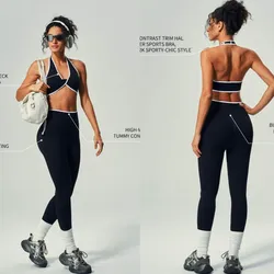 Conjunto deportivo licra larga color negro/blanco