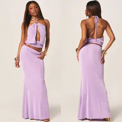 Conjunto elegante lila talla s