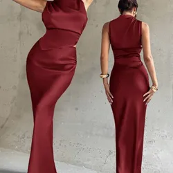 Conjunto elegante rojo de salla larga