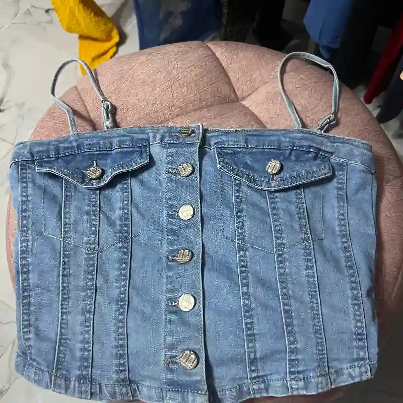 Top de mezclilla y saya talla m-L