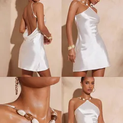 Vestido blanco de satin talla m
