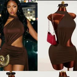 Vestido carmelita corto talla s