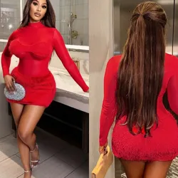 Vestido corto color rojo