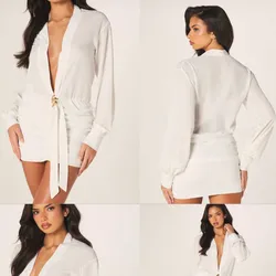 Vestido elegante blanco talla xs