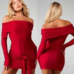 Vestido rojo corto de mangas talla xs