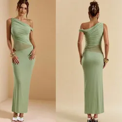 Vestido verde clarito largo