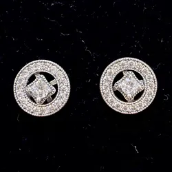 Aretes aros con rombo 