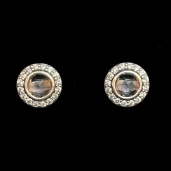 Aretes de piedra rosada 