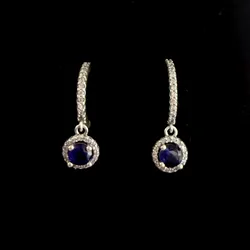 Argollas de brillo redondo azul oscuro 