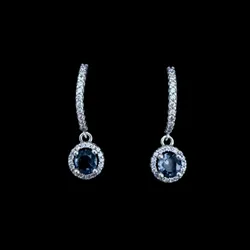 Argollas de brillo redondo azul claro