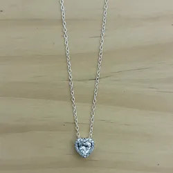 Cadena Corazón de Brillo Blanco