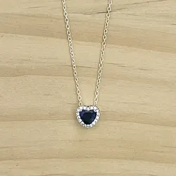 Cadena de corazón de brillo azul