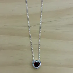 Cadena de Corazón de Brillo Rojo