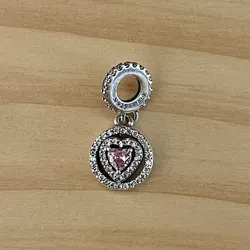 Charm Corazón rosado piedra colgante 