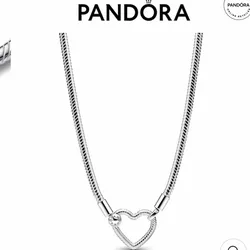 PANDORA HEART CLOSURE SNAKE CHAIN NECKLACE