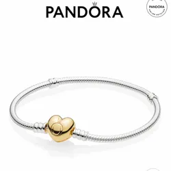 PANDORA MOMENTS HEART CLASP SNAKE CHAIN BRACELET
