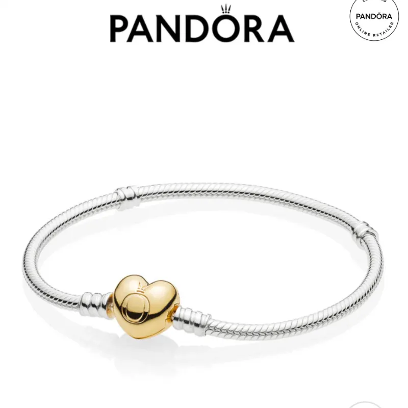 PANDORA MOMENTS HEART CLASP SNAKE CHAIN BRACELET
