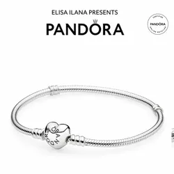 PANDORA MOMENTS HEART CLASP SNAKE CHAIN BRACELET