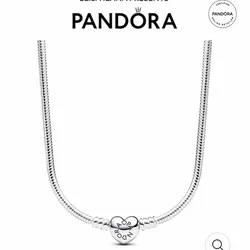 PANDORA MOMENTS HEART CLASP SNAKE CHAIN NECKLACE