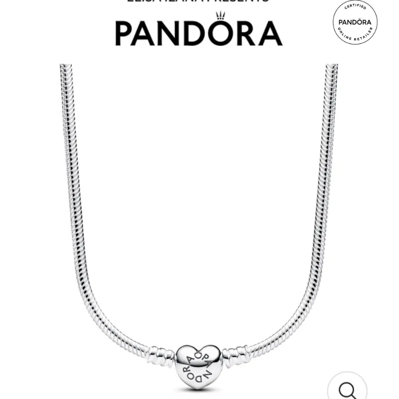 PANDORA MOMENTS HEART CLASP SNAKE CHAIN NECKLACE
